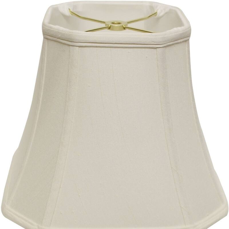 HomeRoots 18" White Slanted Square Bell Monay Shantung Lampshade - 18