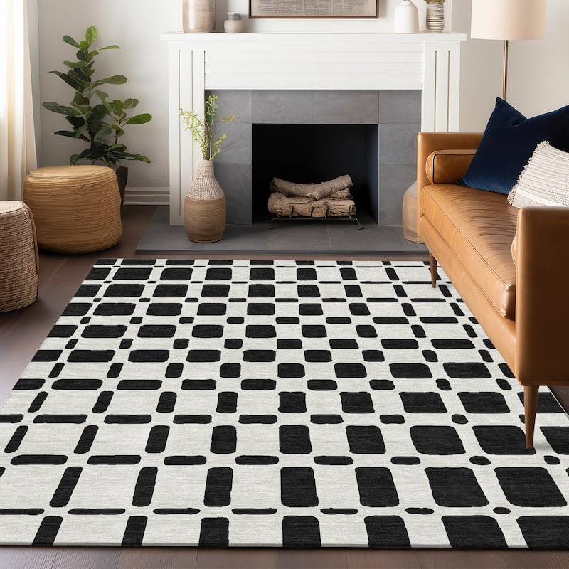 Machine Washable Indoor/ Outdoor Chantille Contemporary Geo Rug
