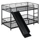 preview thumbnail 7 of 37, Twin over Twin Size Metal Bunk Bed with Slide and Guardrails