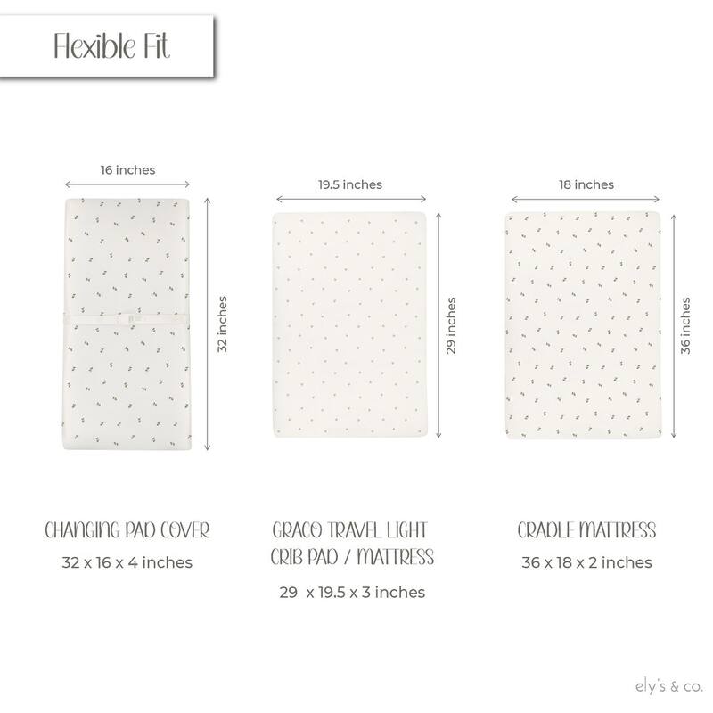 Ely's & Co. Baby Waterproof Changing Pad Cover Sheet Set - 2 Pack - 34" x 17"