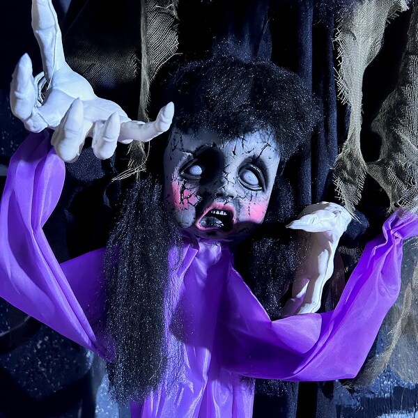 Haunted Hill Farm Lifesize Animatronic Vampire Lady with Baby with