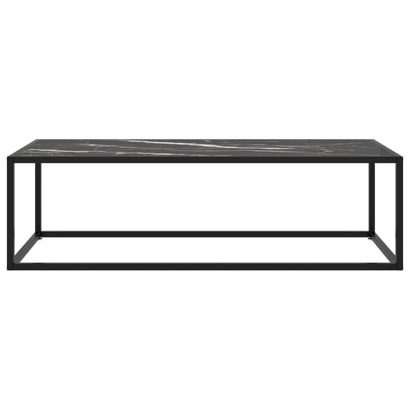 vidaXL Coffee Table Black with Black Marble Glass 47.2"x19.7"x13.8" - 47.2" x 19.7" x 13.8"