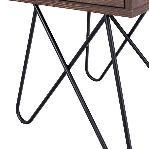 Shop Gymax 2pc Nightstand Side End Coffee Table Storage Display Steel Hairpin Legs With Drawer As Pic Overstock 26038718