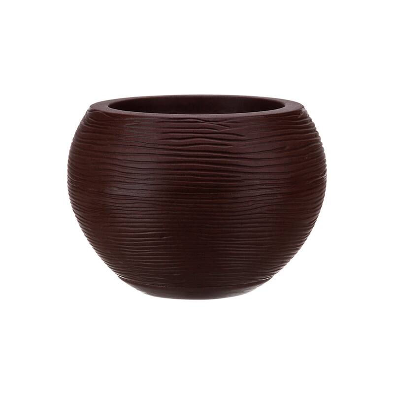 Floridis Florence Planter - Brown Stone Effect - 7.48 inches high x 10.62 inch diameter