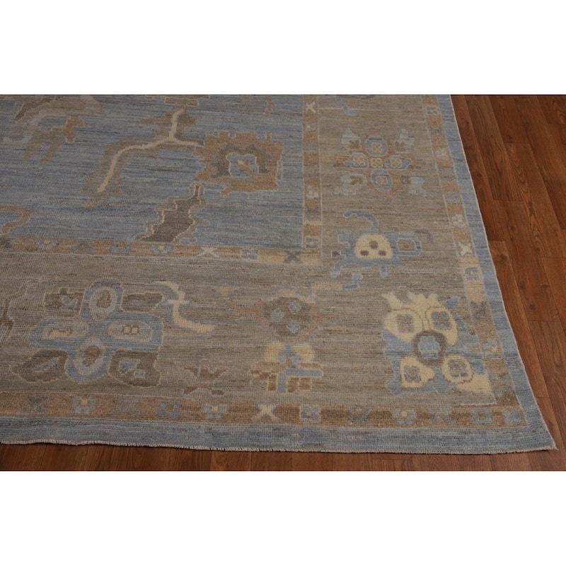 Blues & Grays Oushak Turkish Large Rug Handmade Wool Carpet - 10'1"x 13'11"