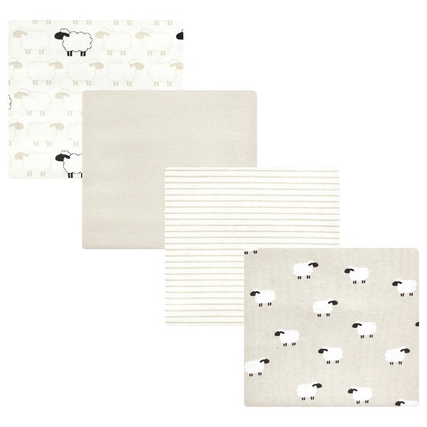 slide 1 of 1, Hudson Baby Cotton Poly Flannel Receiving Blankets, Taupe Sheep, One Size - Taupe Sheep - One Size One Size - Taupe Sheep