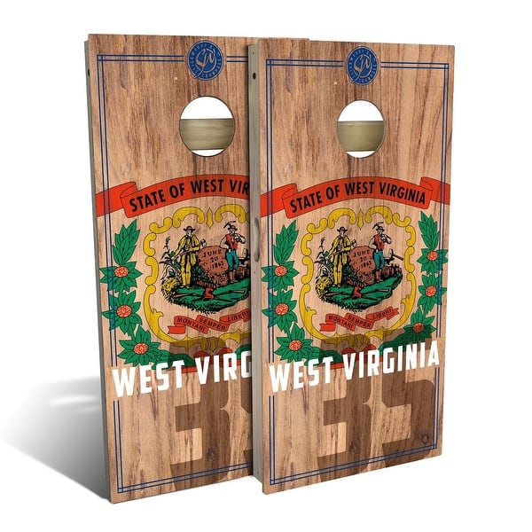 slide 2 of 8, West Virginia State Flag 2 Outdoor Cornhole Board Set Backyard 2x4 - Include Carrying Case