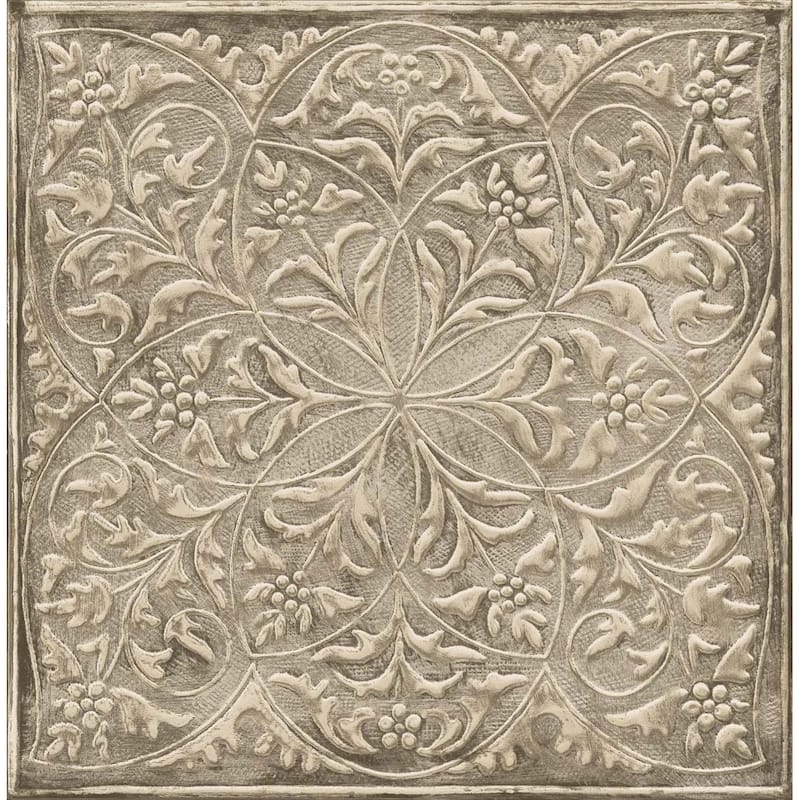 Seabrook Designs Tin Tile Geometric Unpasted Wallpaper - 20.5 in. W x 33 ft. L - Metallic Cocoa