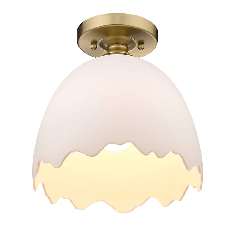 Brinkley Semi-Flush - Brushed Champagne Bronze with Porcelain Shade