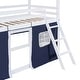 preview thumbnail 6 of 32, Playhouse Design Impression & Beautiful Twin Size Bunk Wood House Bed with Elegant Windows, Sills and Tent