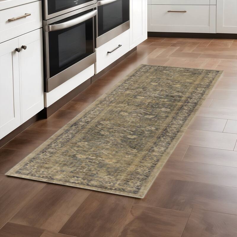 HomeRoots Medallion Traditional Rectangle Area Rug - 2' X 8'