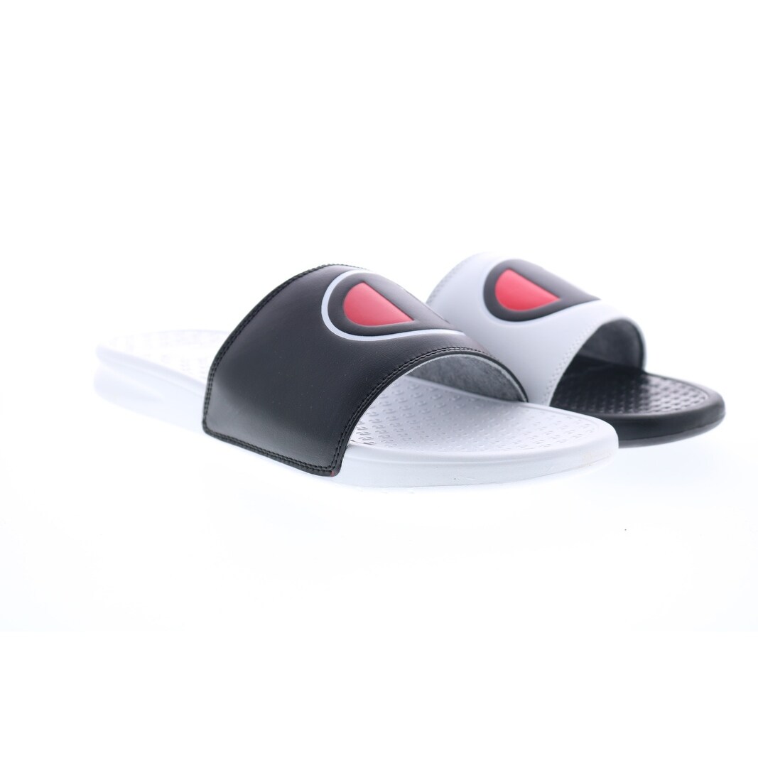 Shop Champion Super Slide Mix Match White Black Mens Slides Sandals Overstock 31414182 8