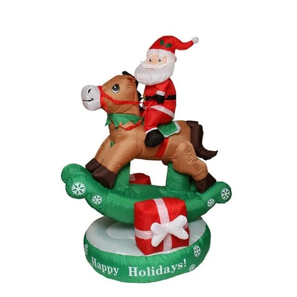 5 Inflatable Animated On Rocking Horse Lighted 5 Inflatable Animated On Rocking Horse Lighted Christmas Outdoor Decoration Multi Free Shipping Today 17364140