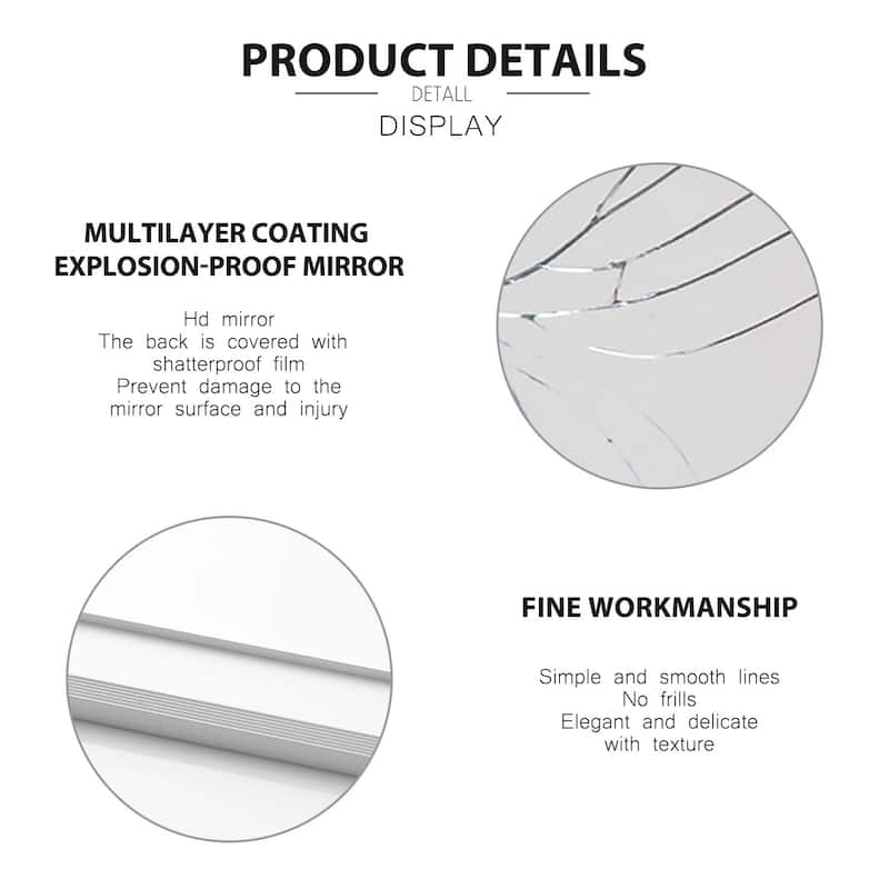 Dovelina Modern Full Length Floor Mirror - Freestanding Vanity Mirror for Bathroom or Living Space