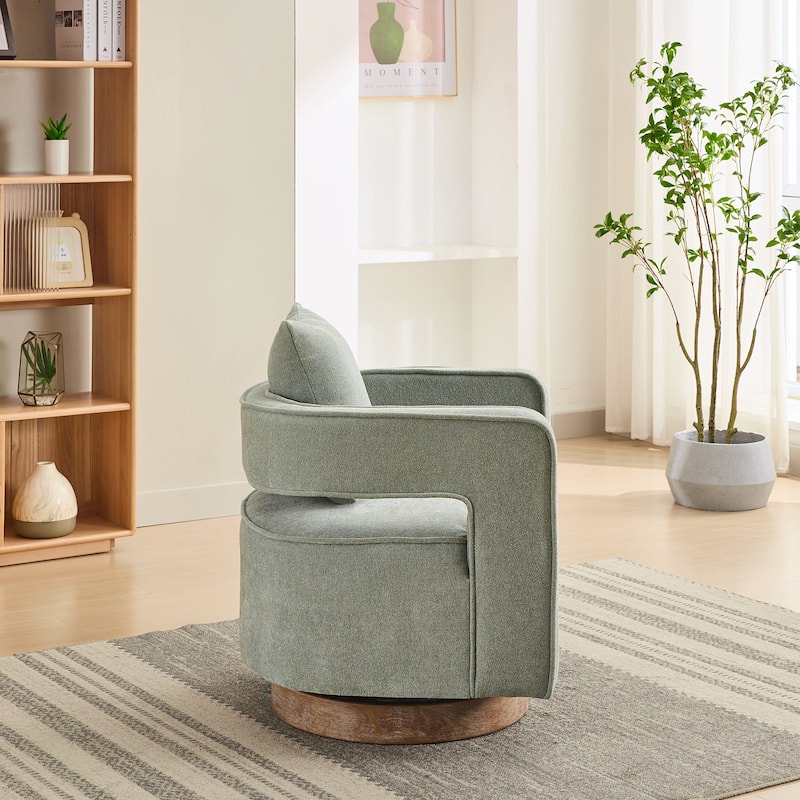 Pale Green 29.13" Swivel Open Back Accent Chair
