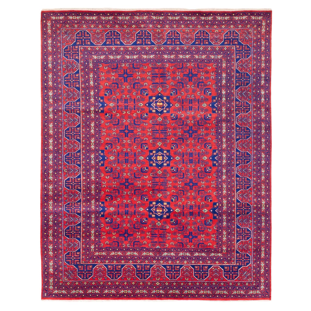 ECARPETGALLERY Hand-knotted Finest Kargahi Red Wool Rug - 7'11 x 9'11