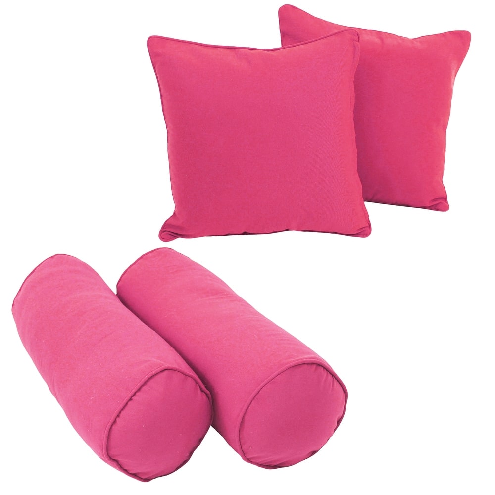 Twill 4-Piece Bolster/Throw Pillow Set