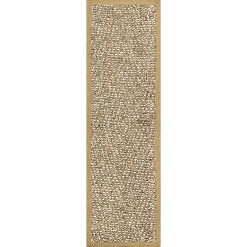 Nuloom Meara Geometric Striped Seagrass Area Rug.