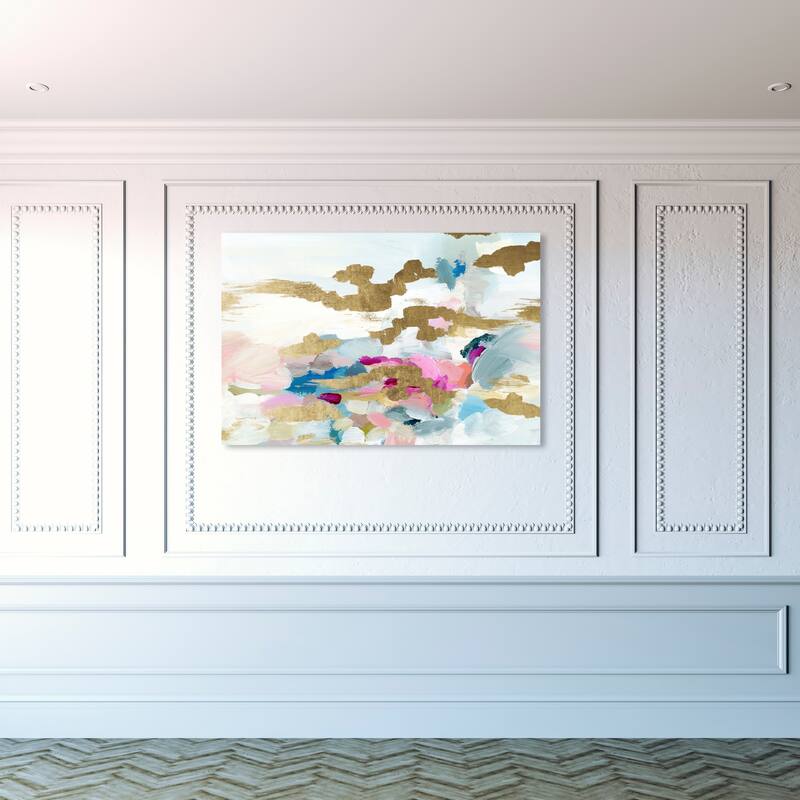 Wynwood Studio Abstract Love To Love Gold Gold and Metallic Gold Modern & Contemporary Wall Art Canvas Print - 30 x 45