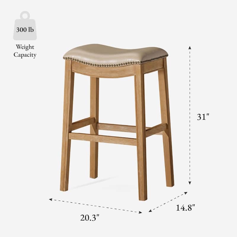 Maven Lane 31" Adrien Saddle Kitchen Bar Height Stool - N/A