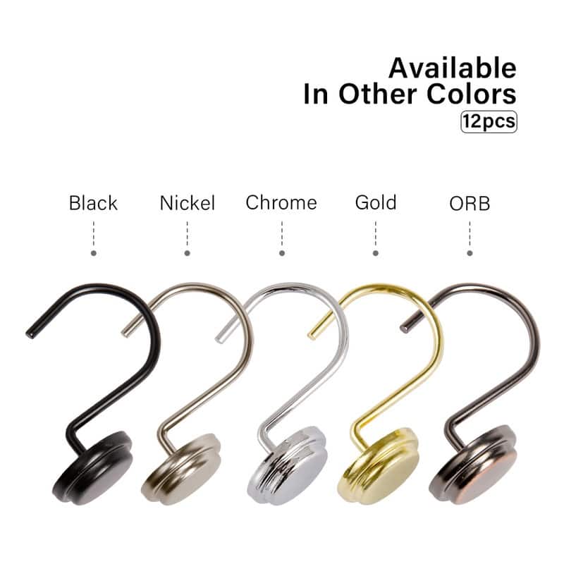 Utopia Alley Rust Resistant Metal Shower Curtain Rings for Bathroom, Set of 12