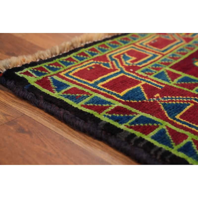 Hand Knotted Oriental 100% Wool Carpet Traditional Tribal Red Shiraz Area Rug - 10' 0'' X 5' 1''