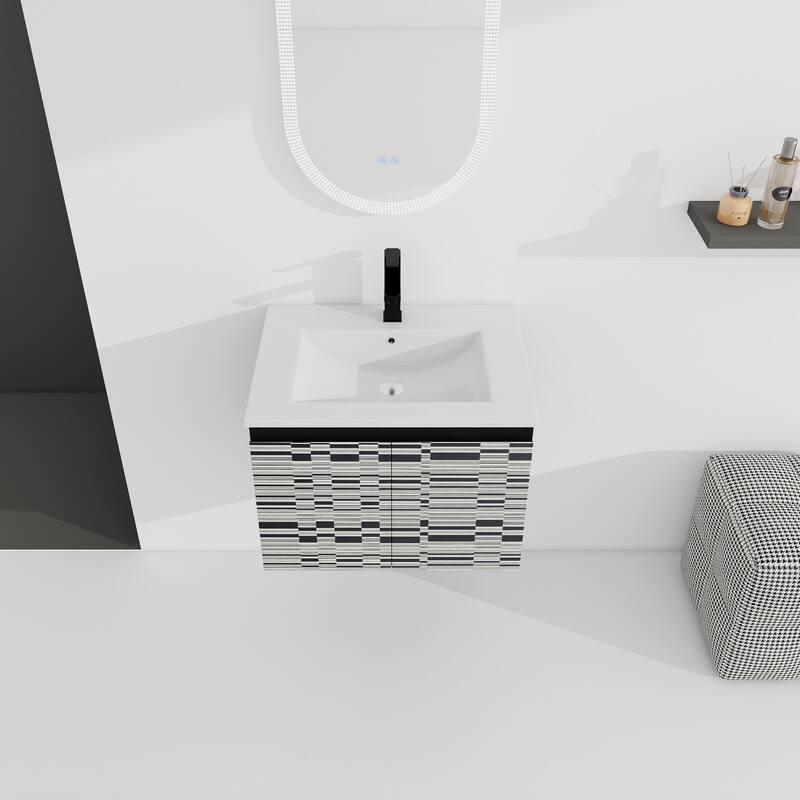 24'' Floating Wall-Mounted Bathroom Vanity With Ceramics Sink & Soft-Close Cabinet Door