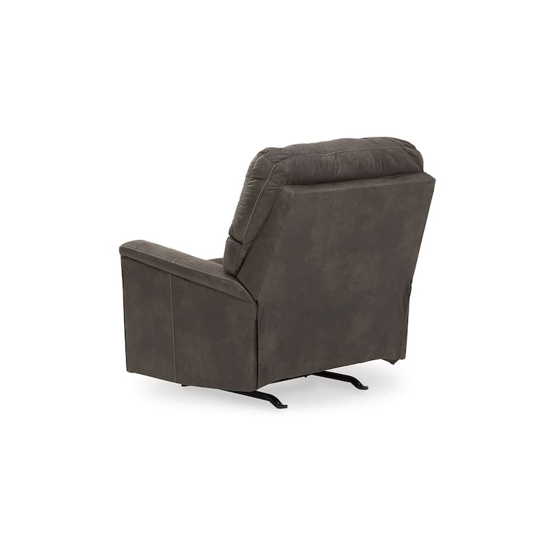 Nav Manual Rocker Recliner Chair, Weathered Smoke Gray Faux Leather