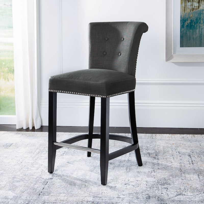 SAFAVIEH Deedee Charcoal Ring Counter Stool - 19.6" x 24.2" x 39.8" - 20Wx24Dx40H - Charcoal