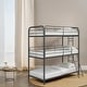 preview thumbnail 1 of 8, 3 IN 1 Twin over Twin & Twin Bunk Bed Black