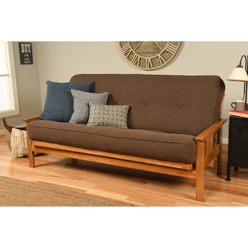 Somette Monterey Butternut Futon Set and Mattress - Linen Cocoa