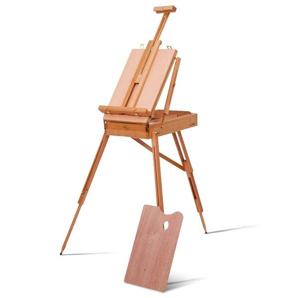 Shop Costway French Easel Wooden Sketch Box Portable Folding