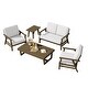 preview thumbnail 29 of 99, 5-Piece Teak Outdoor Conversation Set with Tables.