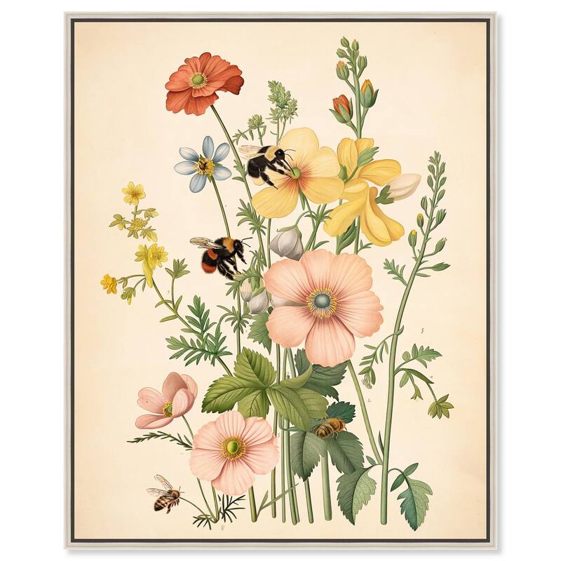 Pollinator Portrait I Canvas by Art Remedy - Silver - 20" x 24"