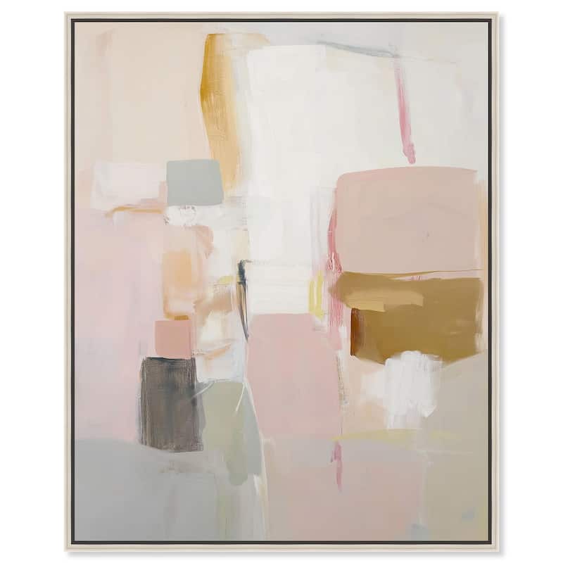 Apricot Cream I Canvas by Art Remedy - Silver - 36" x 45"