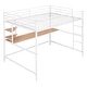 preview thumbnail 15 of 16, Full Size Metal Loft Bed with Desk, Ladder & Shelf