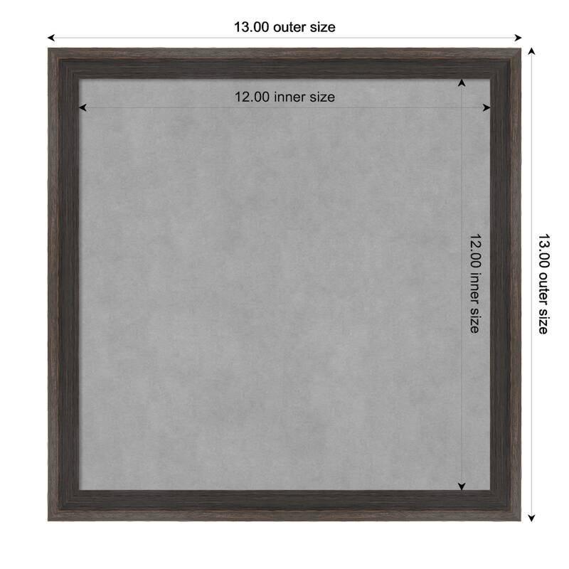 Amanti Art Hardwood Wedge Chocolate Framed Magnetic Board - Board Size 12x12
