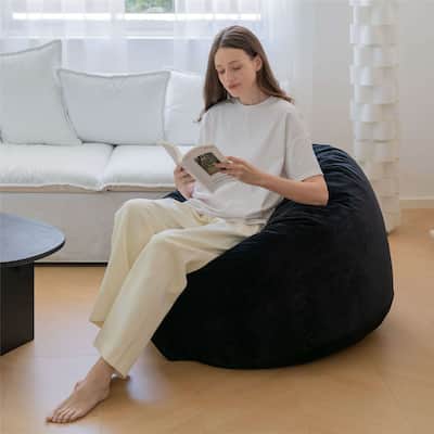 3-Foot Memory Foam Bean Bag Chair with Fluffy Removable Sponge