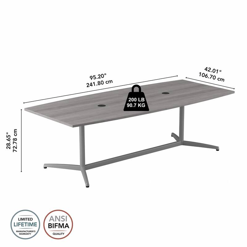 96W x 42D Conference Table with Metal Base by Bush Business Furniture