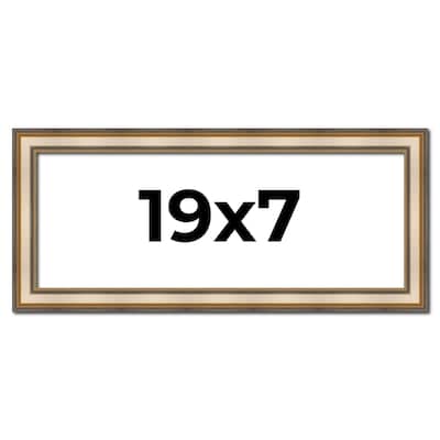 19x7 Frame Gold Solid Wood Shadow Box Width 1.5 Inches | Interior Frame Depth 2 3/8 Inches