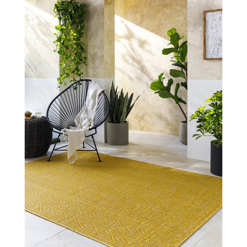 Livabliss Terrace Transitional Moroccan Area Rug - 7'10" x 10' - Yellow