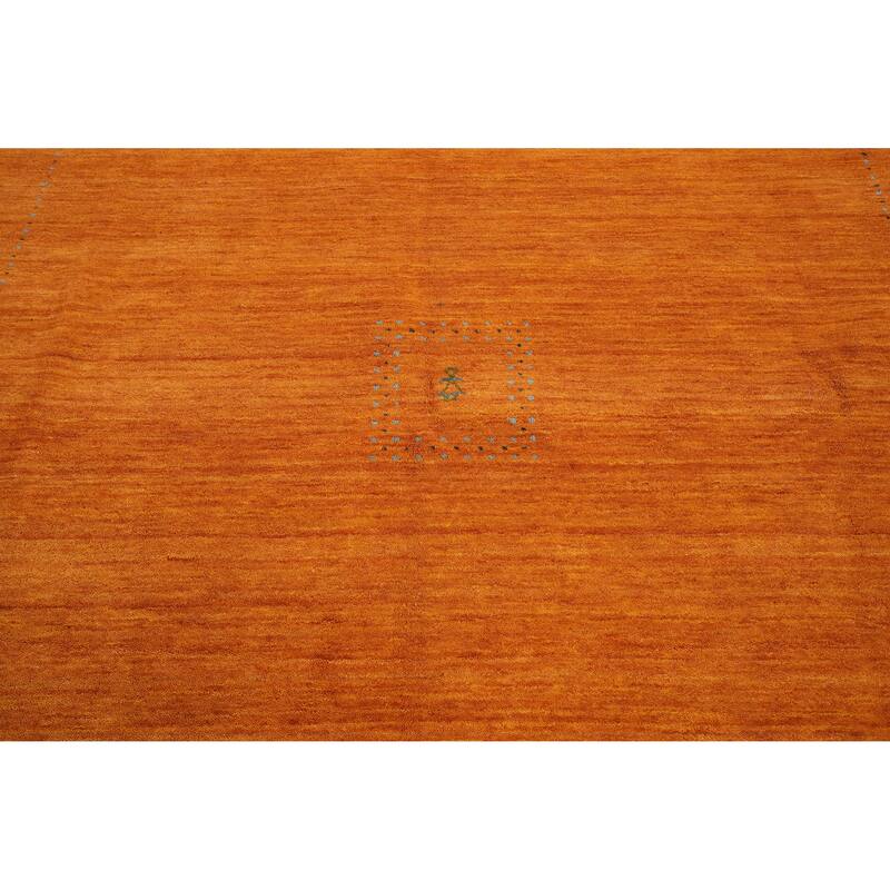 Hand Knotted Oriental 100% Wool Carpet Tribal Animal Pictorial Oranges & Rust Gabbeh Area Rug - 8' 0'' X 7' 11''