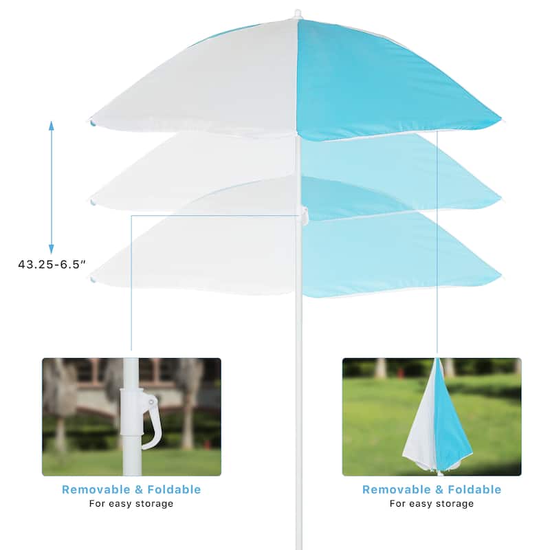 Anmytek Wooden Kids Picnic Table with Umbrella and 3 in 1 Sand and Water Activity Play Table for Outdoor Backyard Patio