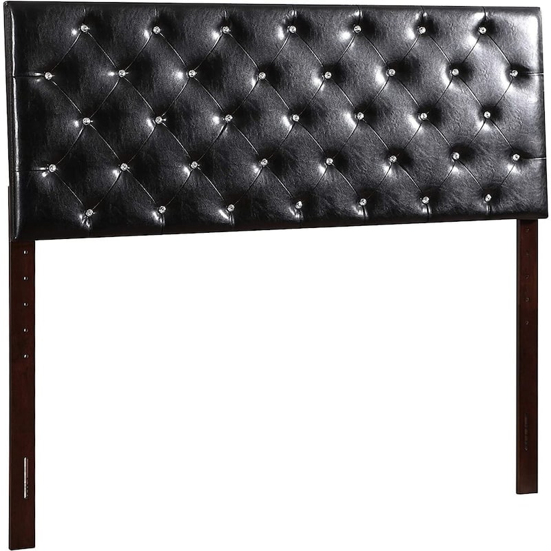 Victorian Headboard Full Size, Black Faux Leather, Adjustable Dorm Headboard, Elegant Bedroom Decor