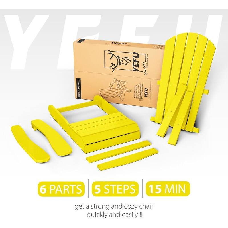 WINSOON All Weather HIPS Outdoor Plastic Adirondack Chairs Set of 2