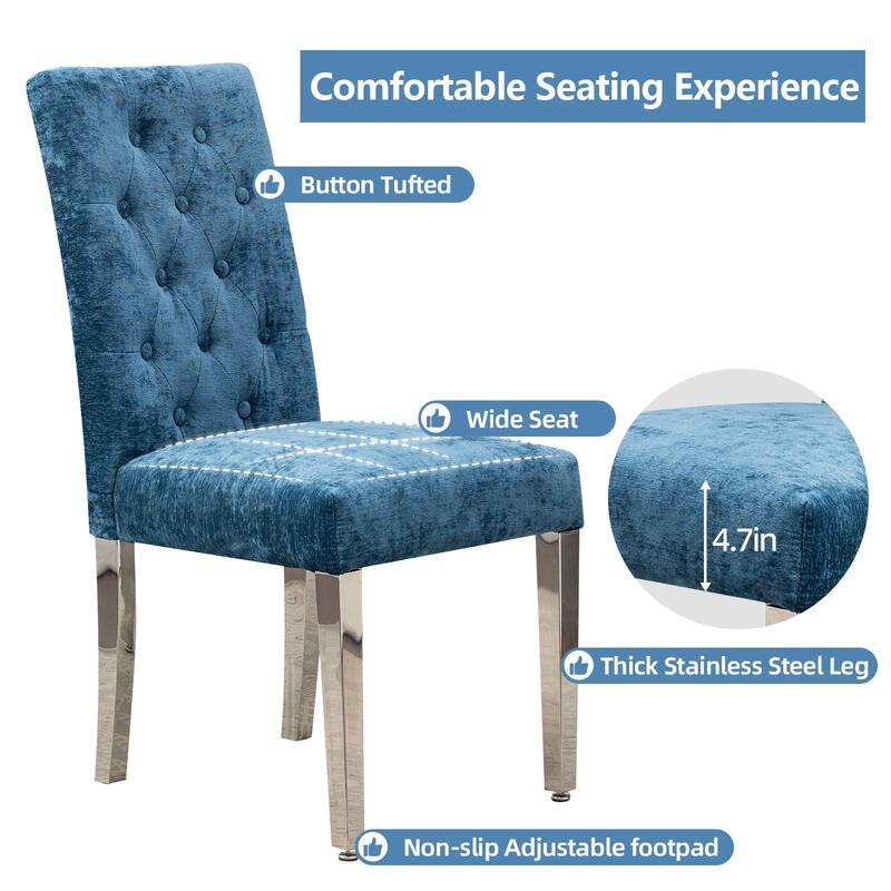 Modern Velvet Upholstery Dining Chair for Kitchen (Set of 2)