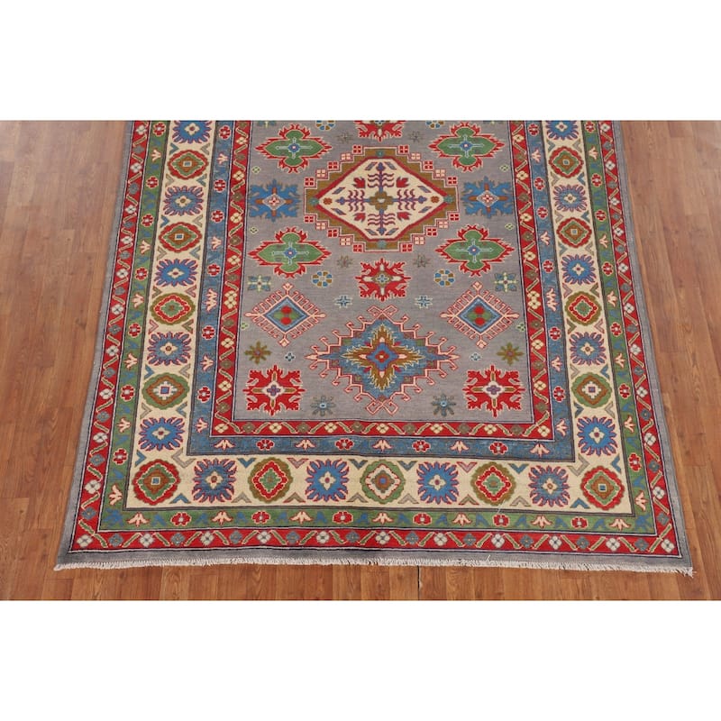 Kazak Oriental Area Rug Hand-Knotted Home Decor Wool Carpet - 6'1" x 8'10"