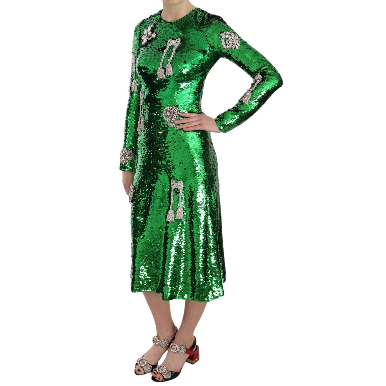 dolce and gabbana green dress