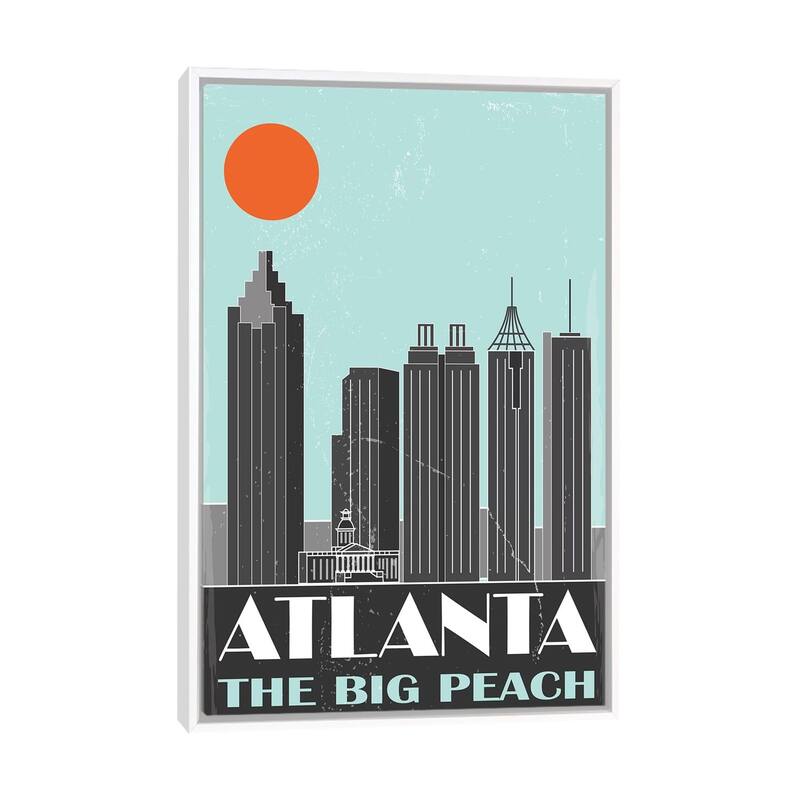 iCanvas "Atlanta" by Fly Graphics Framed - White - 40x26