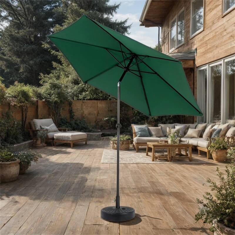 104" Patio Umbrella with Push Button Tilt,6 Ribs and Crank (No Base)
